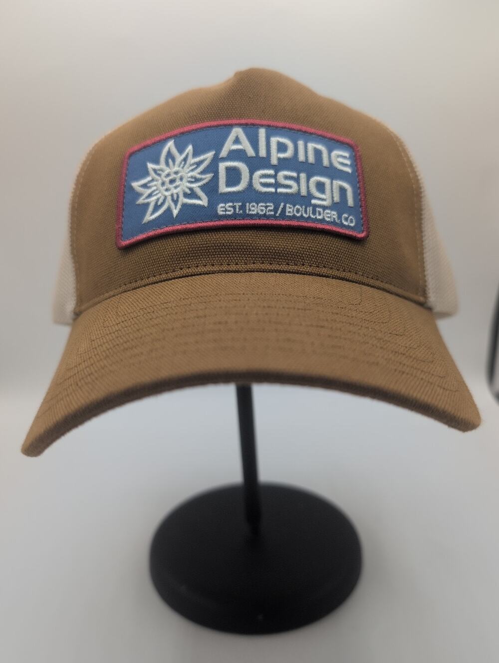 Alpine Design Trucker Snapback Cap Brown Mesh Back Retro Outdoor Hiking HAT NWT
